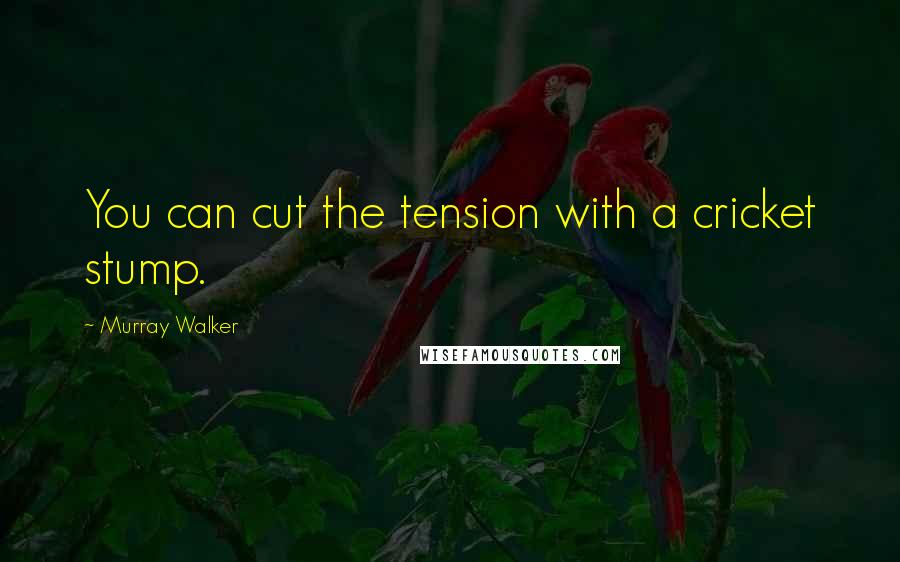 Murray Walker Quotes: You can cut the tension with a cricket stump.