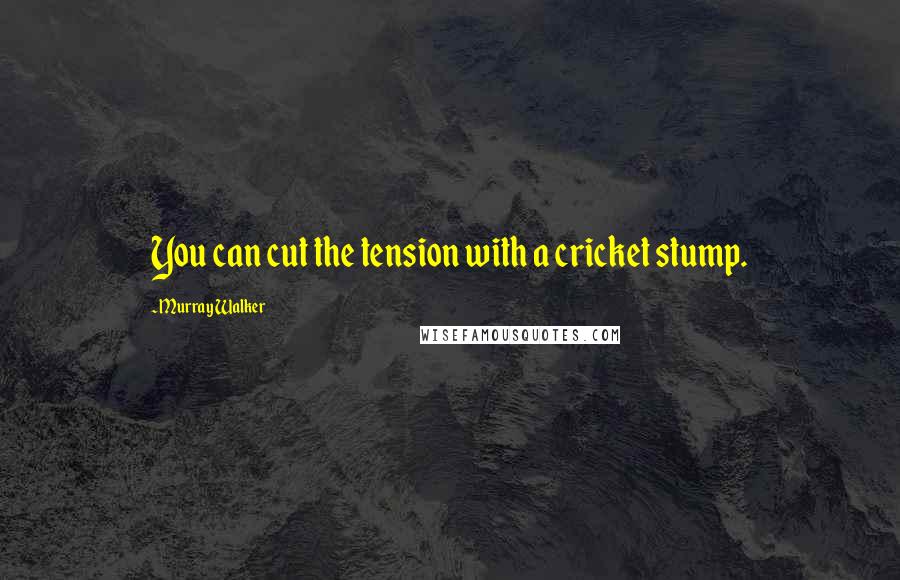 Murray Walker Quotes: You can cut the tension with a cricket stump.