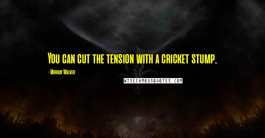 Murray Walker Quotes: You can cut the tension with a cricket stump.