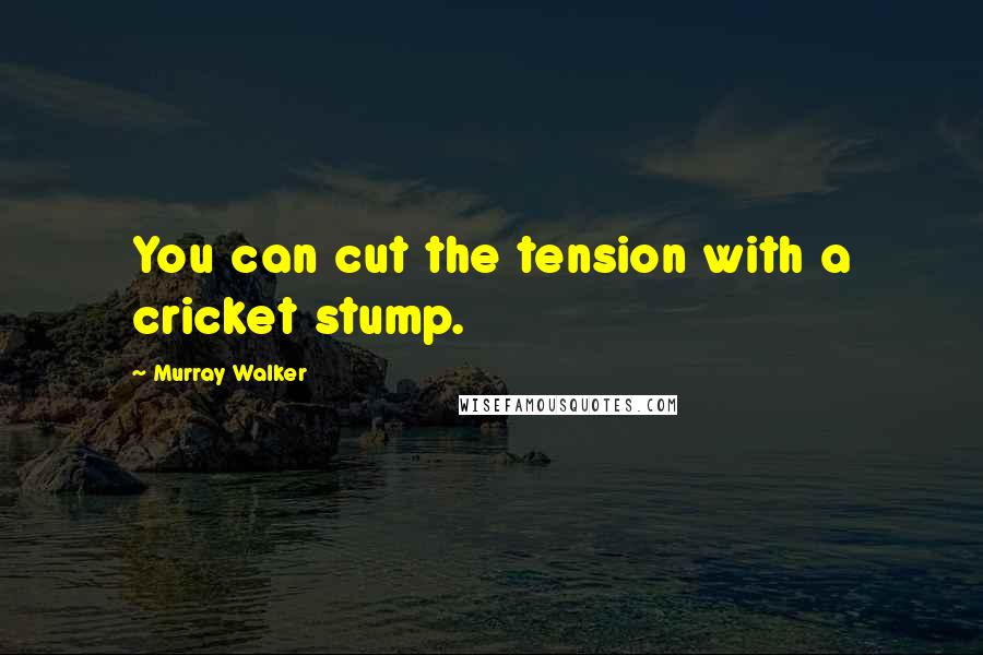 Murray Walker Quotes: You can cut the tension with a cricket stump.