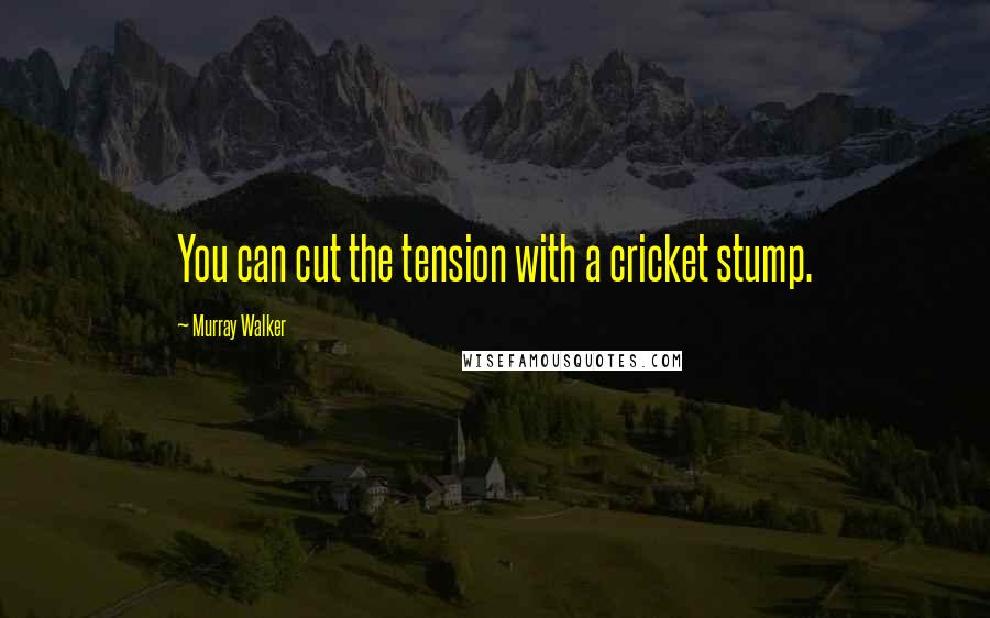 Murray Walker Quotes: You can cut the tension with a cricket stump.