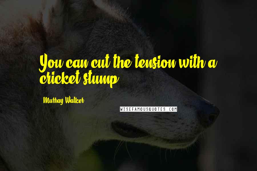 Murray Walker Quotes: You can cut the tension with a cricket stump.