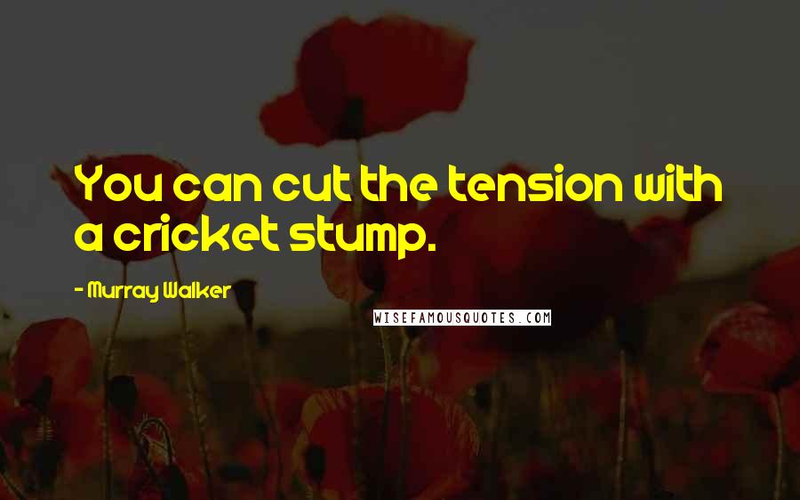 Murray Walker Quotes: You can cut the tension with a cricket stump.