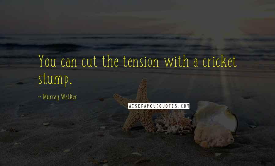 Murray Walker Quotes: You can cut the tension with a cricket stump.