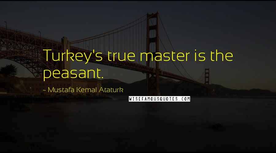 Mustafa Kemal Ataturk Quotes: Turkey's true master is the peasant.