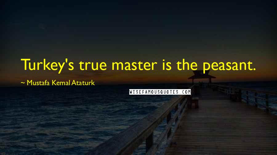 Mustafa Kemal Ataturk Quotes: Turkey's true master is the peasant.