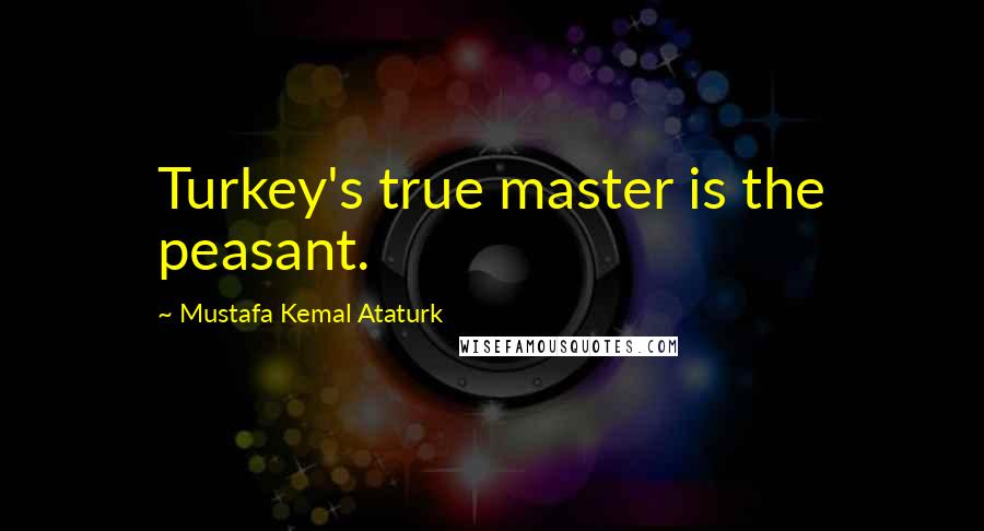 Mustafa Kemal Ataturk Quotes: Turkey's true master is the peasant.