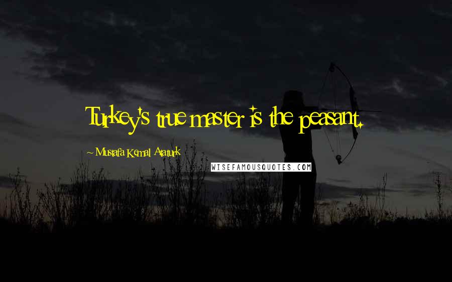 Mustafa Kemal Ataturk Quotes: Turkey's true master is the peasant.