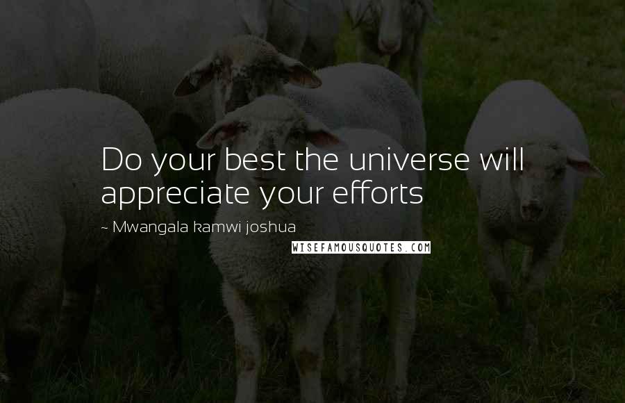 Mwangala Kamwi Joshua Quotes: Do your best the universe will appreciate your efforts