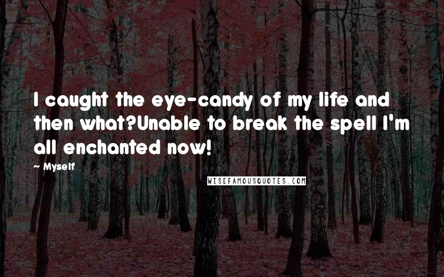 Myself Quotes: I caught the eye-candy of my life and then what?Unable to break the spell I'm all enchanted now!