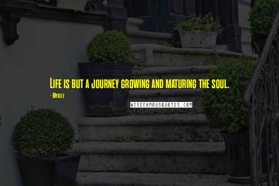 Myself Quotes: Life is but a journey growing and maturing the soul.