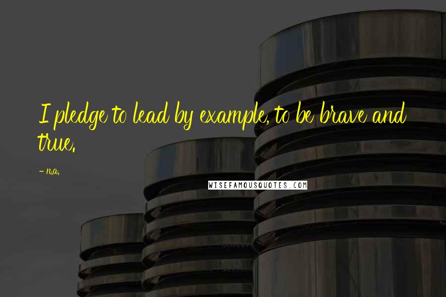 N.a. Quotes: I pledge to lead by example, to be brave and true.