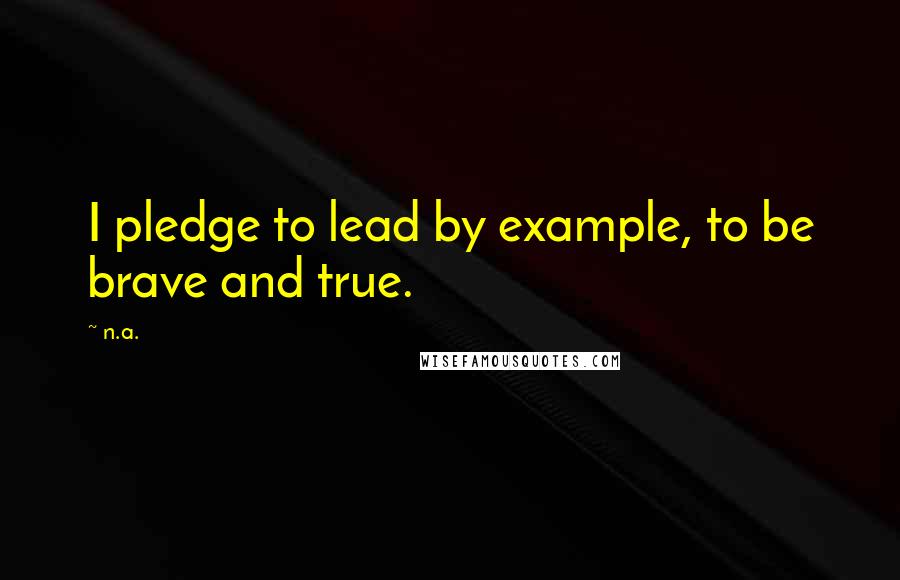 N.a. Quotes: I pledge to lead by example, to be brave and true.