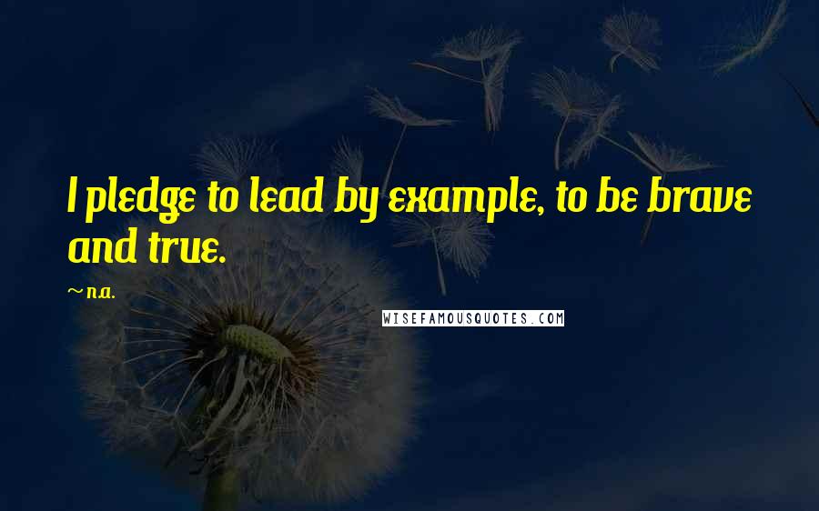 N.a. Quotes: I pledge to lead by example, to be brave and true.