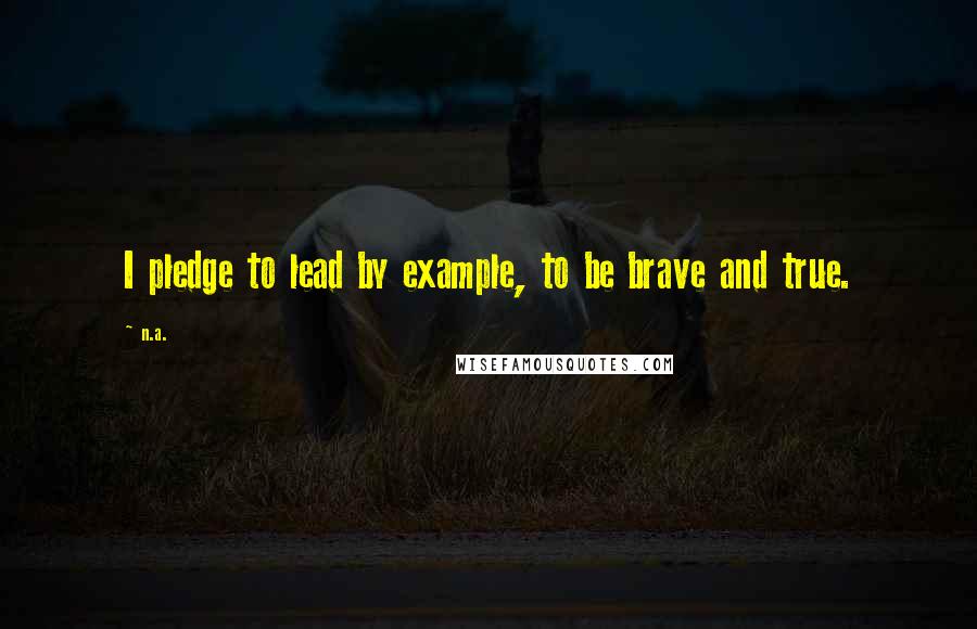 N.a. Quotes: I pledge to lead by example, to be brave and true.