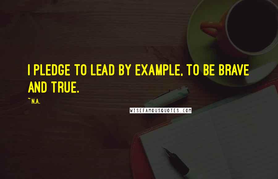 N.a. Quotes: I pledge to lead by example, to be brave and true.