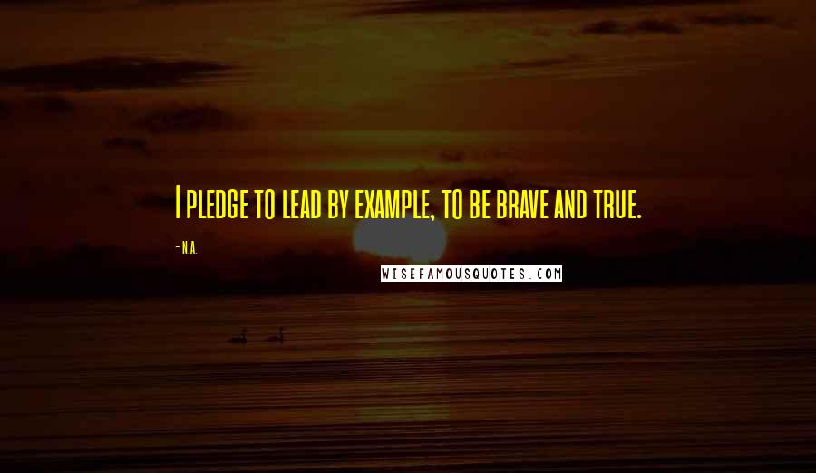 N.a. Quotes: I pledge to lead by example, to be brave and true.