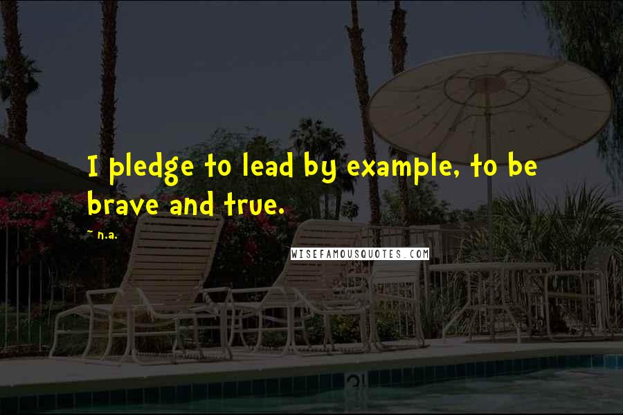 N.a. Quotes: I pledge to lead by example, to be brave and true.