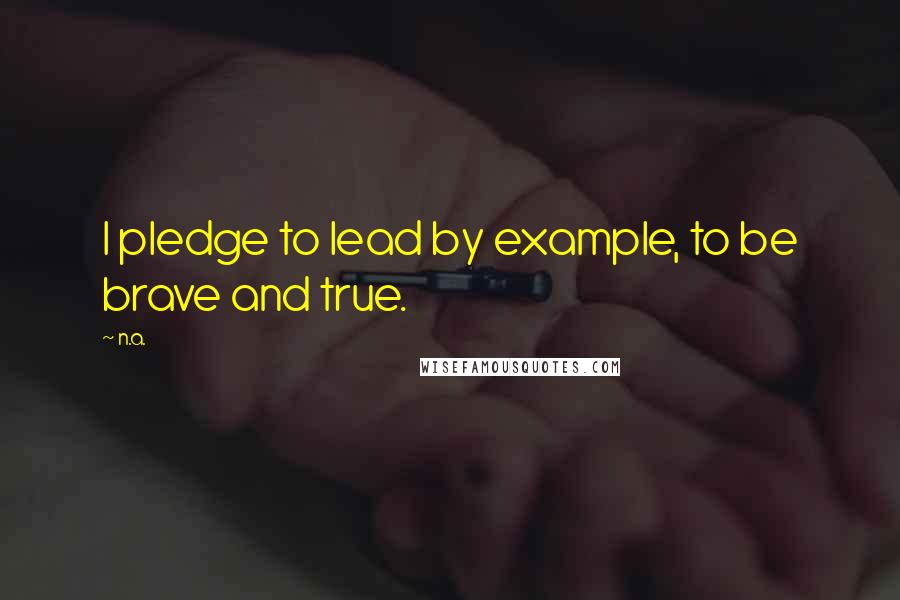 N.a. Quotes: I pledge to lead by example, to be brave and true.