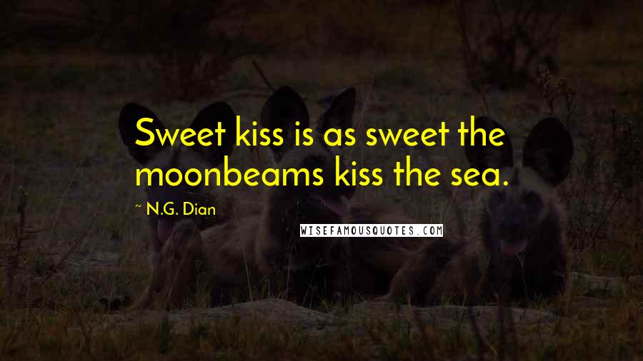 N.G. Dian Quotes: Sweet kiss is as sweet the moonbeams kiss the sea.