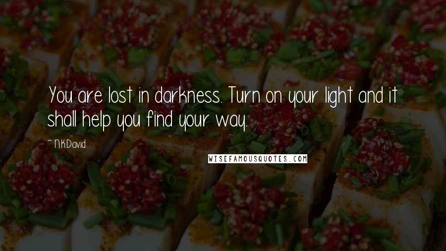 N.K.David Quotes: You are lost in darkness. Turn on your light and it shall help you find your way.