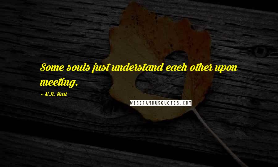 N.R. Hart Quotes: Some souls just understand each other upon meeting.