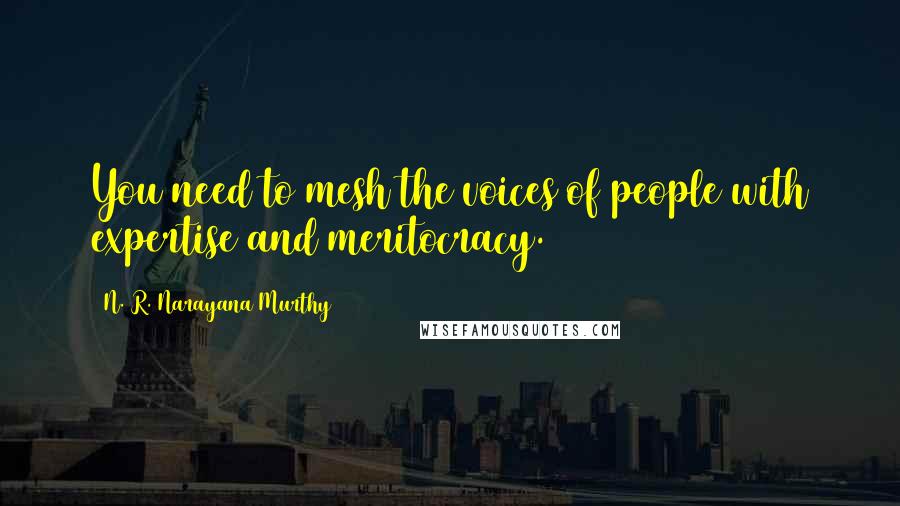 N. R. Narayana Murthy Quotes: You need to mesh the voices of people with expertise and meritocracy.