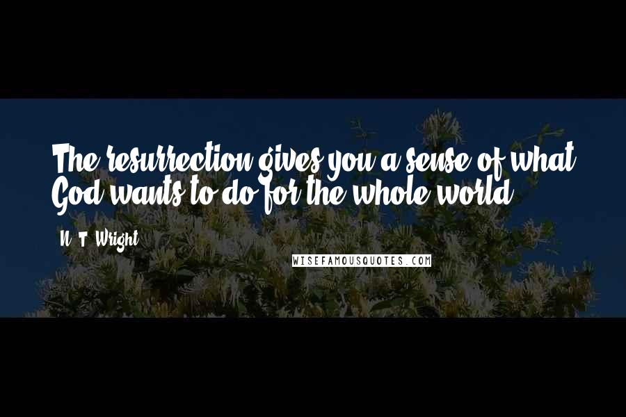 N. T. Wright Quotes: The resurrection gives you a sense of what God wants to do for the whole world ...