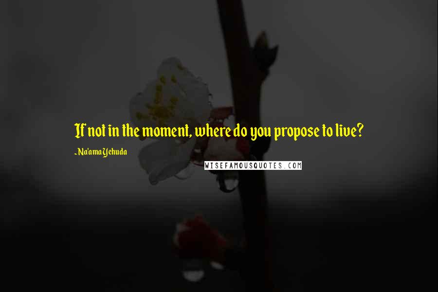 Na'ama Yehuda Quotes: If not in the moment, where do you propose to live?