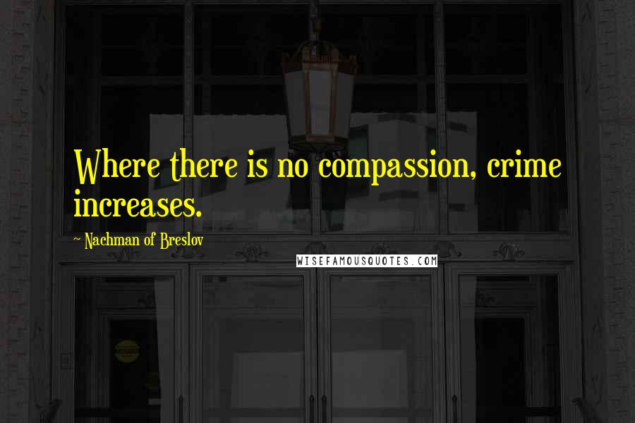 Nachman Of Breslov Quotes: Where there is no compassion, crime increases.