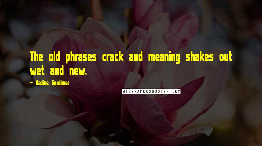 Nadine Gordimer Quotes: The old phrases crack and meaning shakes out wet and new.