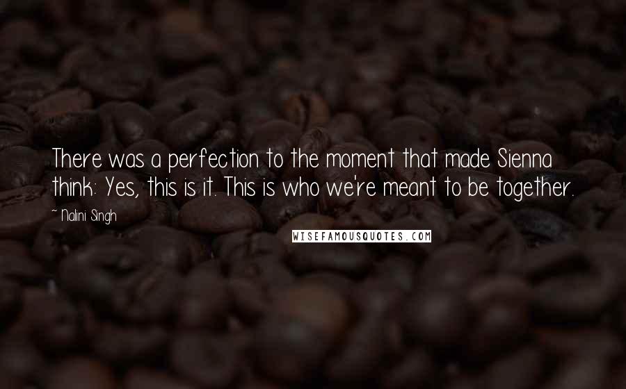 Nalini Singh Quotes: There was a perfection to the moment that made Sienna think: Yes, this is it. This is who we're meant to be together.