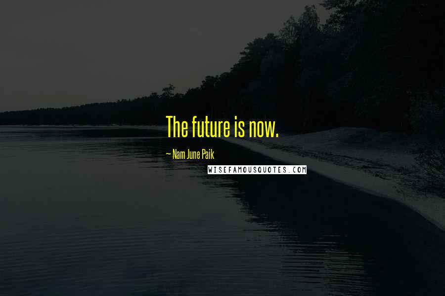Nam June Paik Quotes: The future is now.