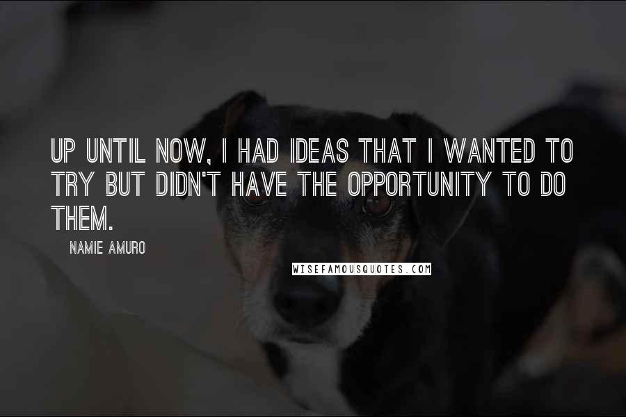 Namie Amuro Quotes: Up until now, I had ideas that I wanted to try but didn't have the opportunity to do them.