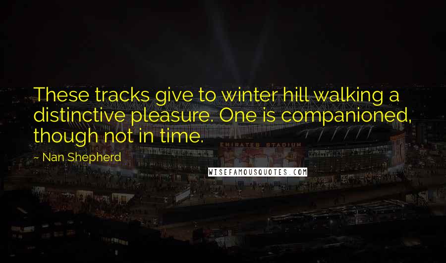 Nan Shepherd Quotes: These tracks give to winter hill walking a distinctive pleasure. One is companioned, though not in time.