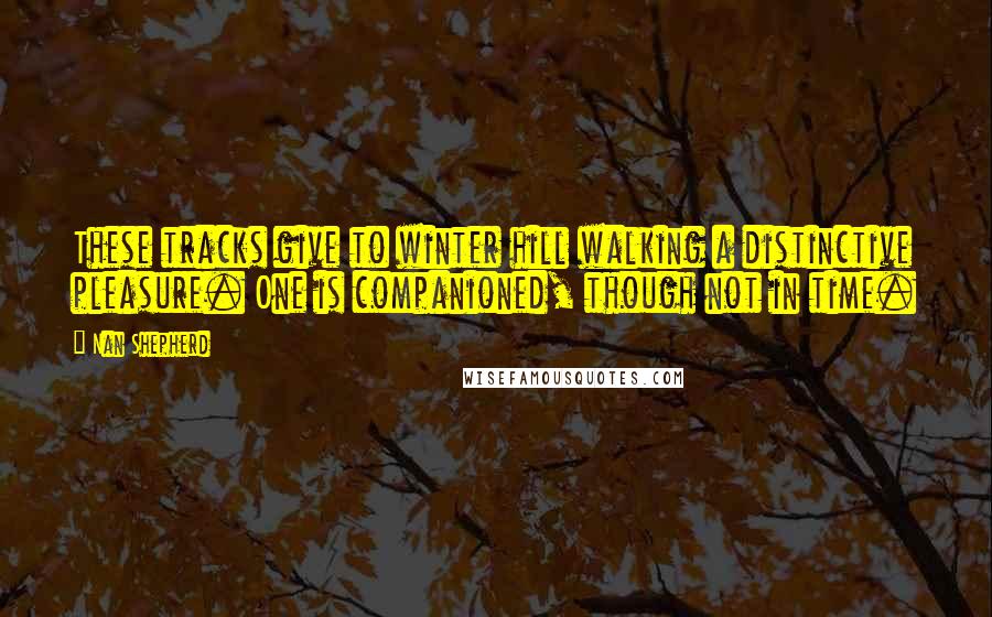 Nan Shepherd Quotes: These tracks give to winter hill walking a distinctive pleasure. One is companioned, though not in time.