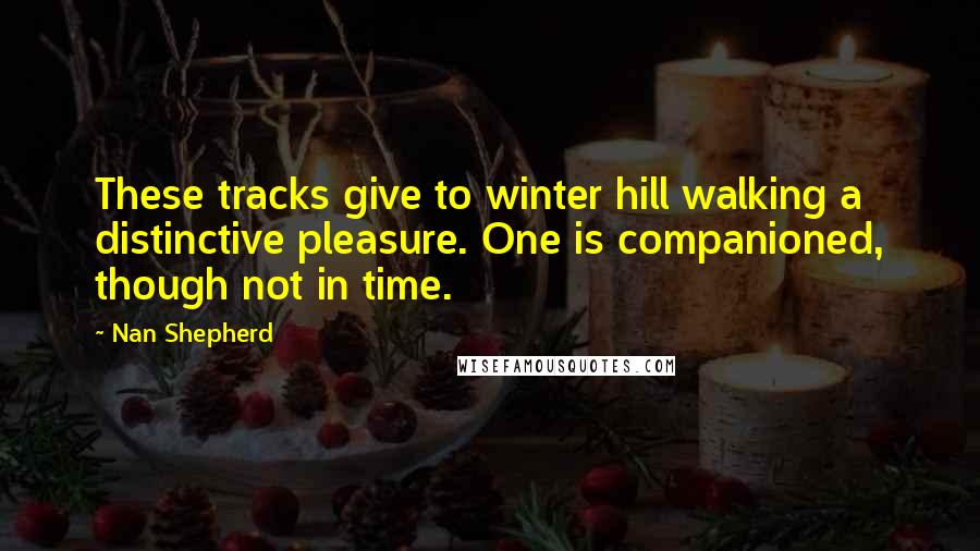 Nan Shepherd Quotes: These tracks give to winter hill walking a distinctive pleasure. One is companioned, though not in time.