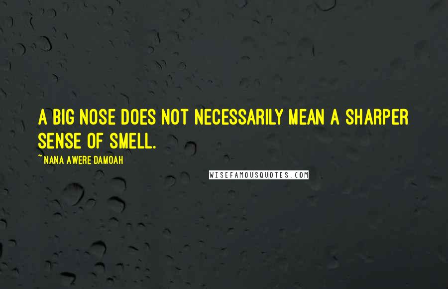 Nana Awere Damoah Quotes: A big nose does not necessarily mean a sharper sense of smell.