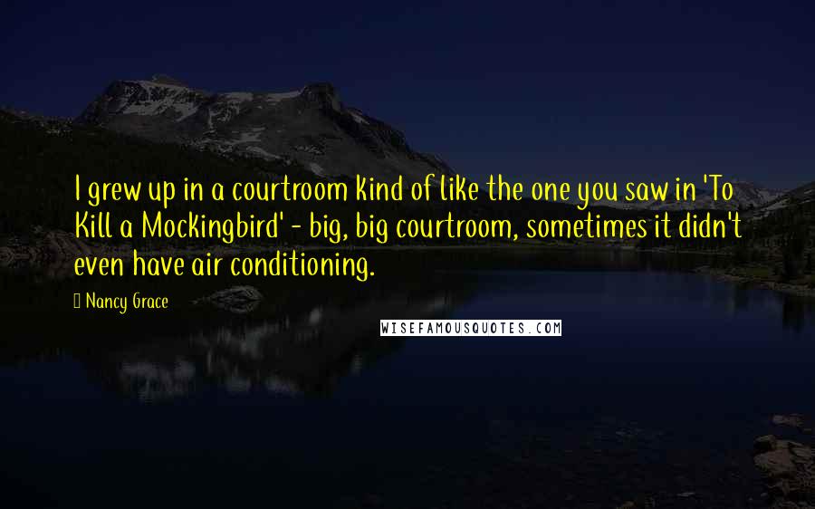 Nancy Grace Quotes: I grew up in a courtroom kind of like the one you saw in 'To Kill a Mockingbird' - big, big courtroom, sometimes it didn't even have air conditioning.