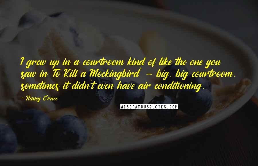 Nancy Grace Quotes: I grew up in a courtroom kind of like the one you saw in 'To Kill a Mockingbird' - big, big courtroom, sometimes it didn't even have air conditioning.