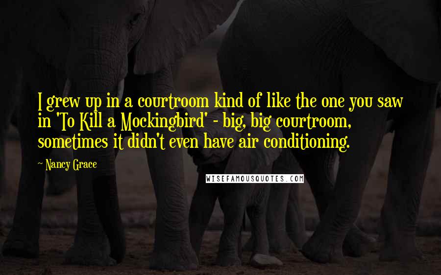 Nancy Grace Quotes: I grew up in a courtroom kind of like the one you saw in 'To Kill a Mockingbird' - big, big courtroom, sometimes it didn't even have air conditioning.