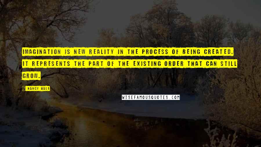 Nancy Hale Quotes: Imagination is new reality in the process of being created. It represents the part of the existing order that can still grow.