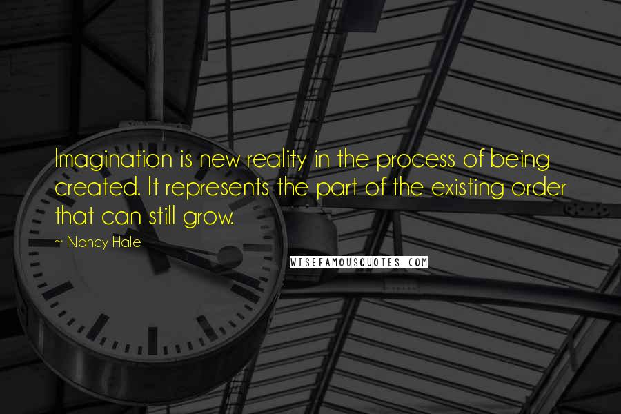 Nancy Hale Quotes: Imagination is new reality in the process of being created. It represents the part of the existing order that can still grow.