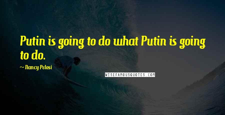 Nancy Pelosi Quotes: Putin is going to do what Putin is going to do.
