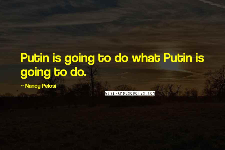 Nancy Pelosi Quotes: Putin is going to do what Putin is going to do.