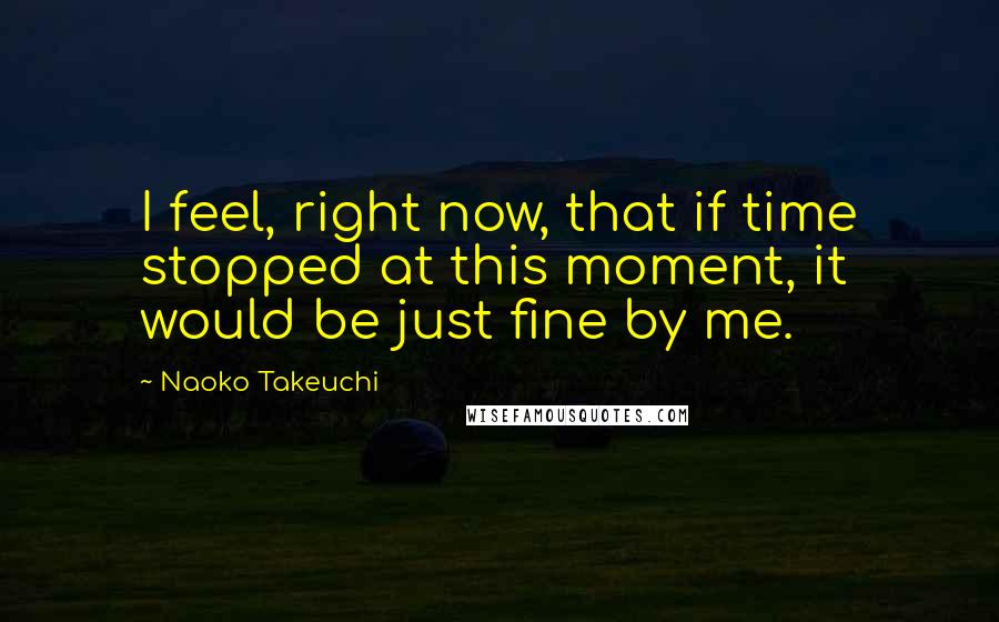 Naoko Takeuchi Quotes: I feel, right now, that if time stopped at this moment, it would be just fine by me.