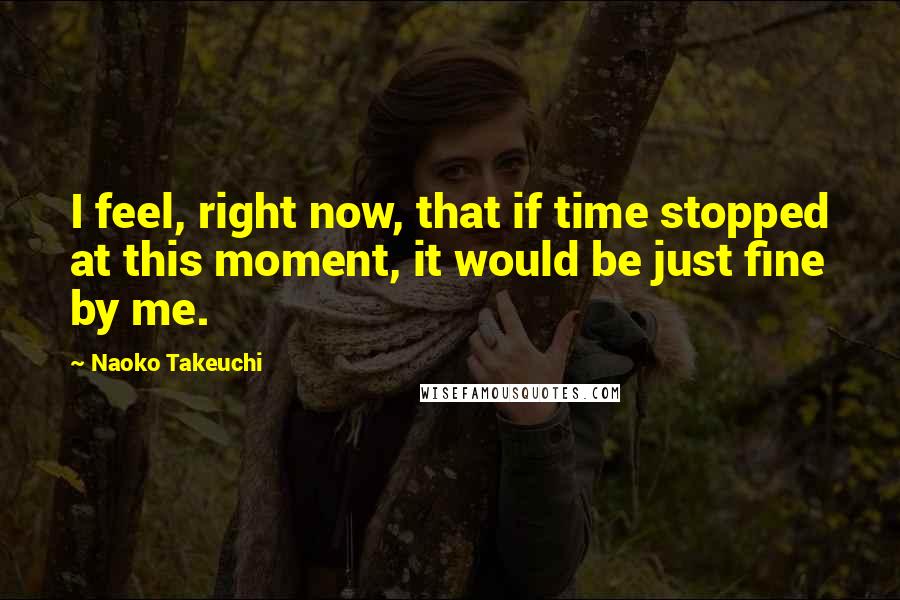 Naoko Takeuchi Quotes: I feel, right now, that if time stopped at this moment, it would be just fine by me.
