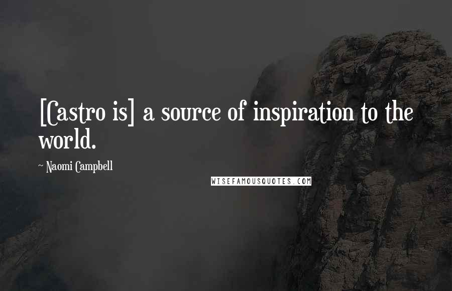 Naomi Campbell Quotes: [Castro is] a source of inspiration to the world.