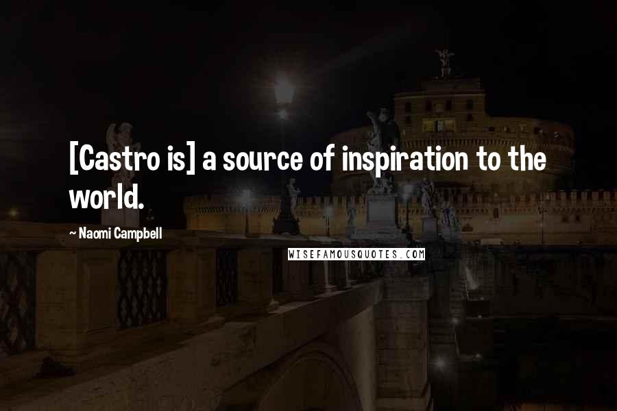 Naomi Campbell Quotes: [Castro is] a source of inspiration to the world.