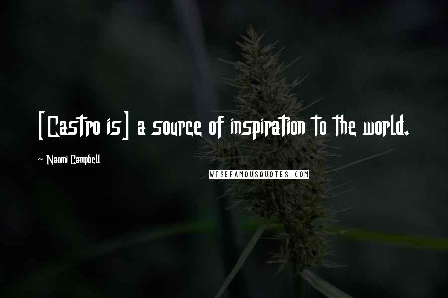 Naomi Campbell Quotes: [Castro is] a source of inspiration to the world.
